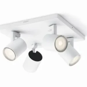 Preț promoțional Spoturi LED Philips myLiving Runner 4, 12 W, alb, dimabile, cu 4 capete rotative