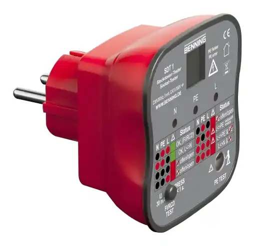Preferatul clienților Tester de prize Benning SDT 1, 2-polig, 230 V AC, cu display LC