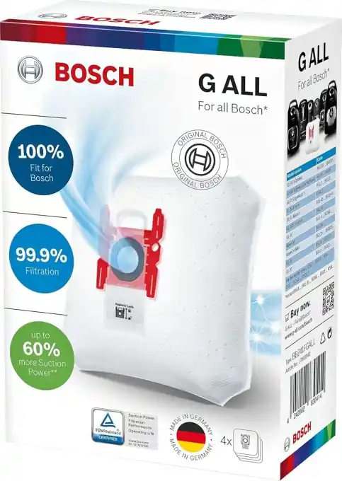 Cumpără online Sac de aspirator Bosch PowerProtect Tip G ALL BBZ41FGALL, 99,9 filtrare praf, 50 durata utilizare