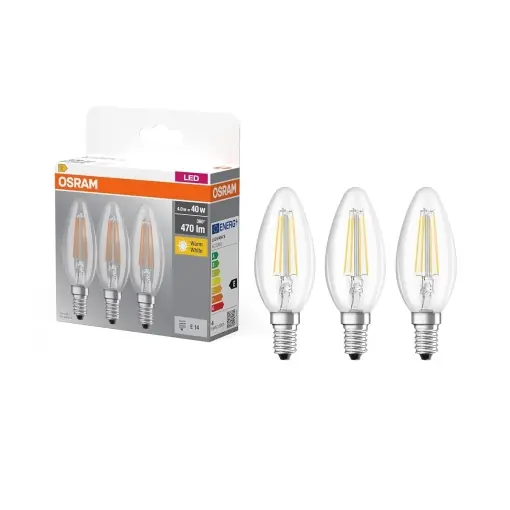 Chilipir Lampa LED Osram E14, 4W, 470lm, Calda, Set 3 bucati