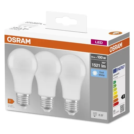 Lampa LED Osram E27, 14W, 1521 lm, Culoare Kaltwei, 3 bucati Popular