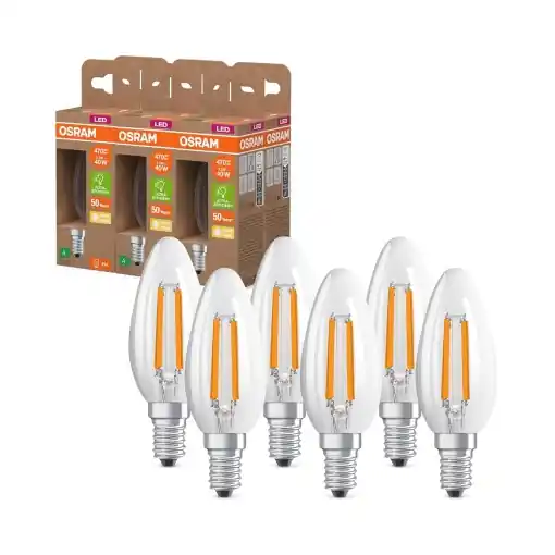 Lampa LED Osram Superstar Classic, 2.2 W, 470 lm, E14, 2700 K, 6-Pack Preț promoțional