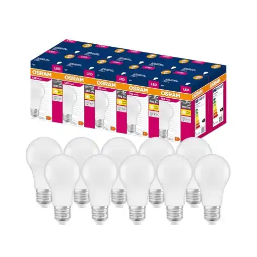 Retur ușor Lampa LED OSRAM E27, 8.50W, Lumina Calda 2700K, 10 Bucati
