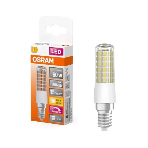 Lampa LED Osram Superstar Slim, E14, Dimmbara, 2700K, 60W Echivalent Promoție