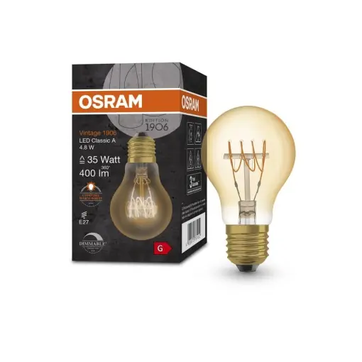 Noutate Lampa LED Vintage Osram 1906, E27, 4.8W, 400lm, Lumina calda