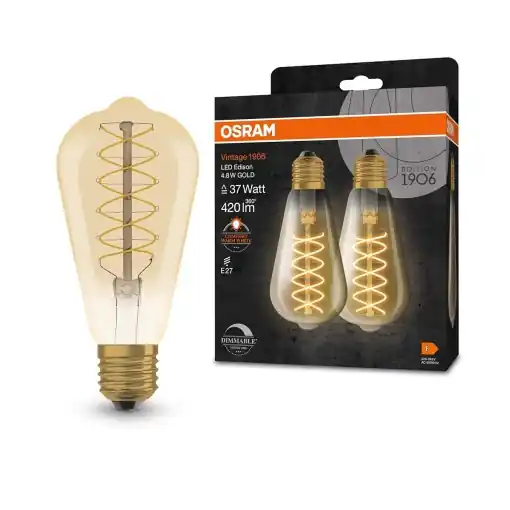 Lampa LED Osram Vintage 1906, 4,8W, 420lm, dimmbara, E27 Ultima șansă