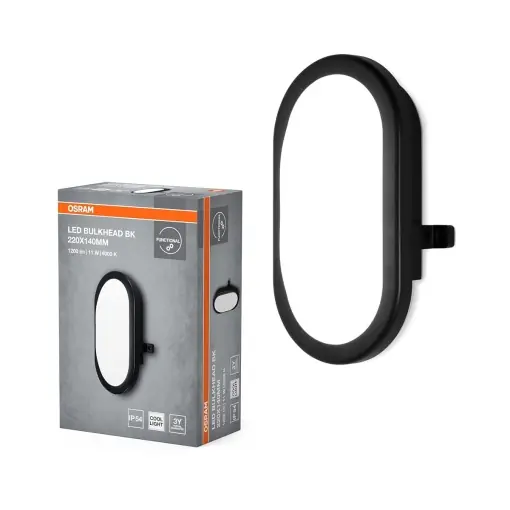 Lampa LED de perete Osram 11W, 840 lm, IP54, neagra Reducere specială