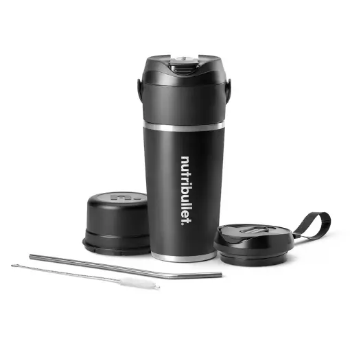 Blender portabil Nutribullet Flip, 590 ml, inox, kabellos, negru Ofertă limitată