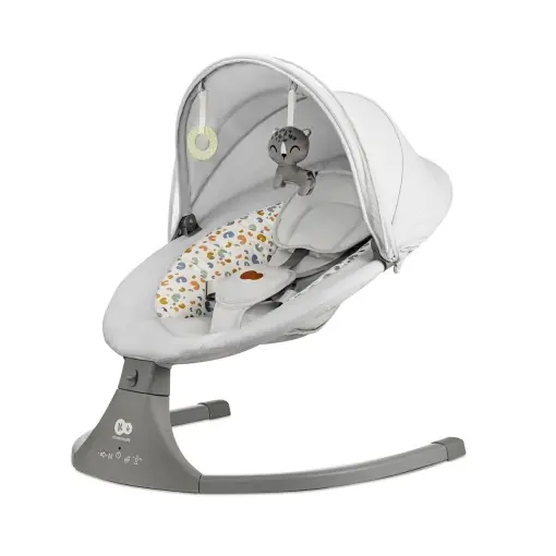Babywippe electrica Kinderkraft LUMI 2, 2-in-1, 5 moduri de balansare, gri Reducere