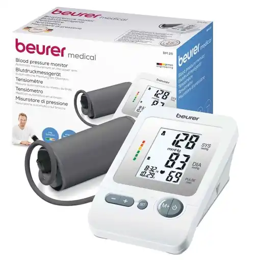 Aparat de masurare a tensiunii Beurer BM 26, alb, cu ecran LCD mare Premium