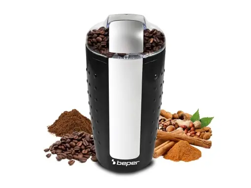 Preferatul clienților Moulineta de cafea Beper BP.581, 100 g, 250 W, Negru si Argintiu