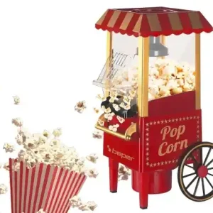 Ofertă specială Masina de facut popcorn BEPER BT.651Y, 1200 W, fara ulei, rosuauriu