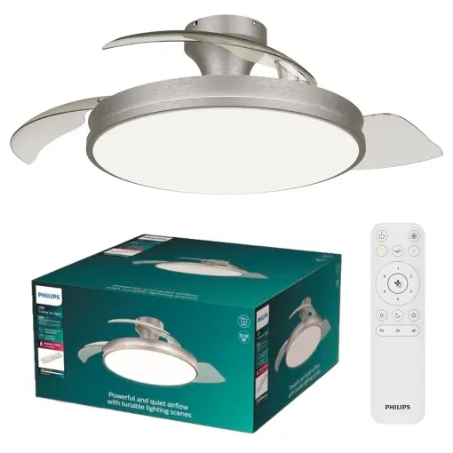 Ventilator de tavan Philips Atlas cu LED, 3 palete, 106 cm, 4500 lumeni Preferatul clienților