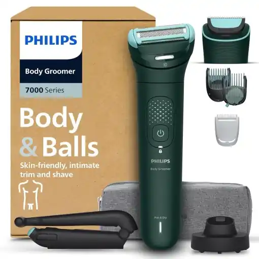 Trimmer pentru barbati Philips Body Groomer 7000 BG748530, 2D Flex, 120 min autonomie Vezi acum