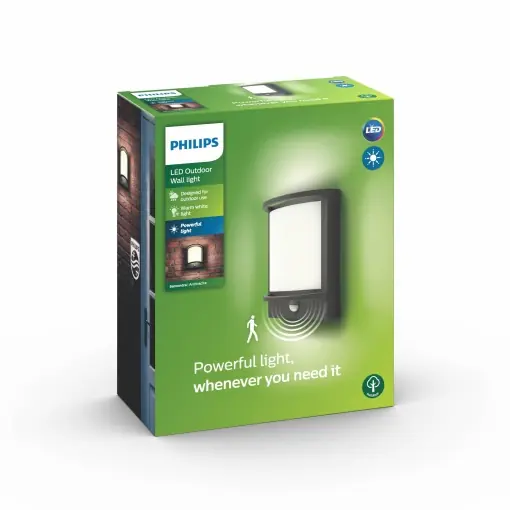 Reducere specială Lampa de perete Philips Samondra, 12 W, 2700 K, impermeabila, antracit