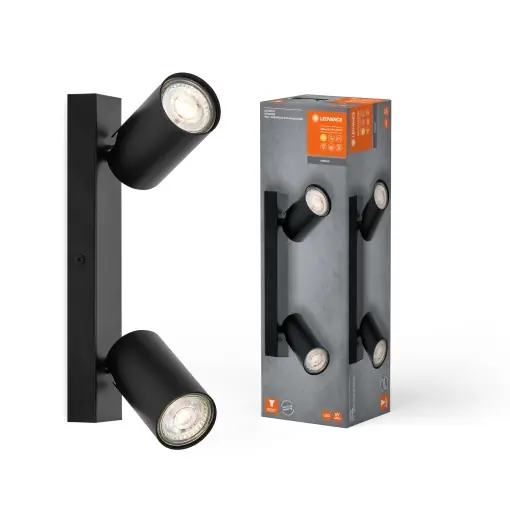 Lichidare de stoc Spot LED cu 2 x 3,4W LEDVANCE, 460lm, GU10, 2700K, Negru