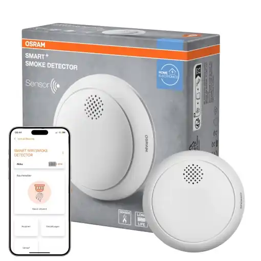 Detector de fum OSRAM SMART WiFi, IP20, 86 mm, alb Cumpără online