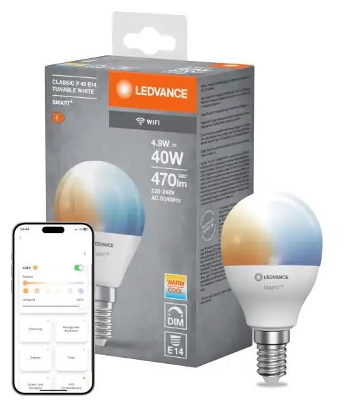Disponibil imediat Lampa LED cu WiFi LEDVANCE SMART, E14, Dimmabila, 2700-6500K