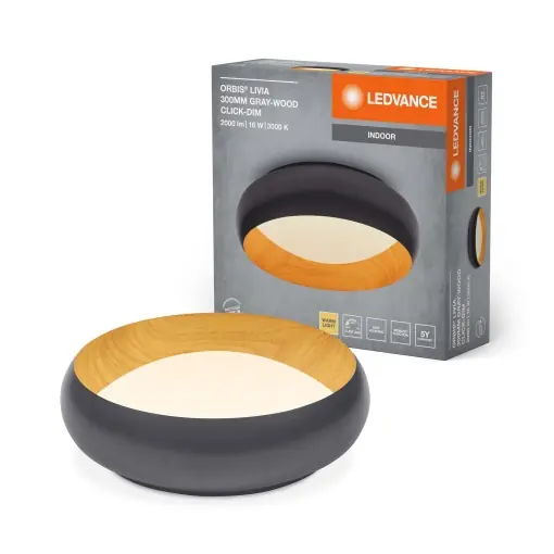 Lampa LED Deckenleuchte LEDVANCE ORBIS Livia, 16W, 750lm, grilemn Cumpără online