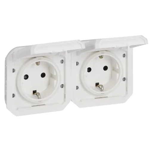 Priza umeda Legrand Plexo New, 2-fach, IP44, UltraAlb Plată sigură