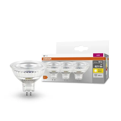 Lampa LED Osram MR16 GU5.3, 621 Lumen, cald, 3 bucati Expediere rapidă