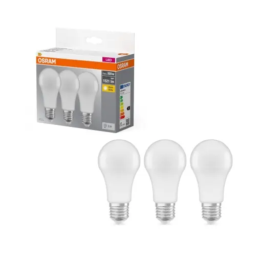 Chilipir Lampa LED OSRAM Base Classic A, E27, 13W, 2700K, 3 bucati