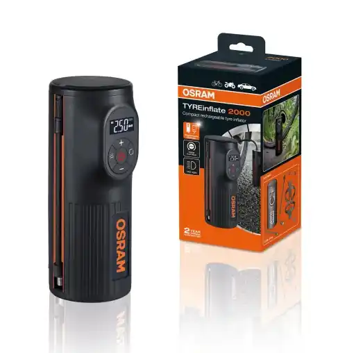 Compresor portabil OSRAM TYREinflate 2000, reincarcabil, cu USB, design compact Super ofertă