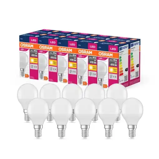 Ofertă Lampa LED Osram Star Value Classic P40, E14, 470 Lumen, cald