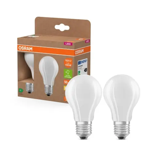 Lampa LED Osram Superstar Classic A 100, 7.2 W, 1521 lm, E27, 2700 K, 2-Pack Livrare expres