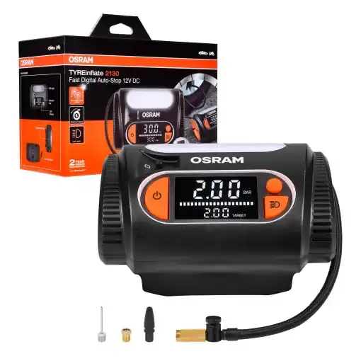 Retur gratuit Aparat de masurat si umflat pneuri OSRAM TYREinflate 2130, manometru digital, 12V