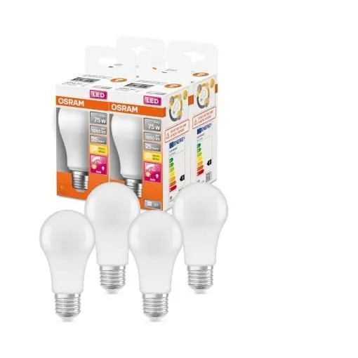 Preț redus Lampa LED Osram SUPERSTAR CLASSIC A 75 FR, E27, 10W, 1055lm, 2700K, 4-Pack