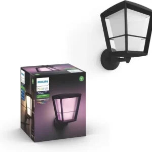 Lampa de perete Philips Hue Econic pentru exterior, neagra, 1040lm, 16 milioane culori Ofertă